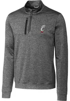 Cutter and Buck Cincinnati Bearcats Mens Charcoal Stealth Long Sleeve 1/4 Zip Pullover