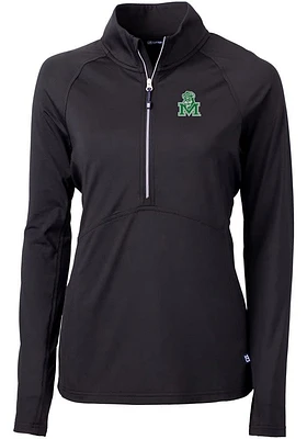Cutter and Buck Marshall Thundering Herd Womens Vault Adapt Eco Qtr Zip
