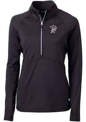 Cutter and Buck Mississippi State Bulldogs Womens Black Vault Adapt Eco Qtr Zip