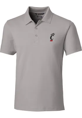 Cutter and Buck Cincinnati Bearcats Mens Grey Slim Fit Forge Short Sleeve Polo