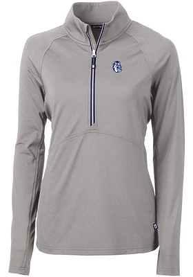 Cutter and Buck Fresno State Bulldogs Womens Grey Vault Adapt Eco Qtr Zip