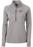 Cutter and Buck George Mason University Womens Grey Adapt Eco Qtr Zip