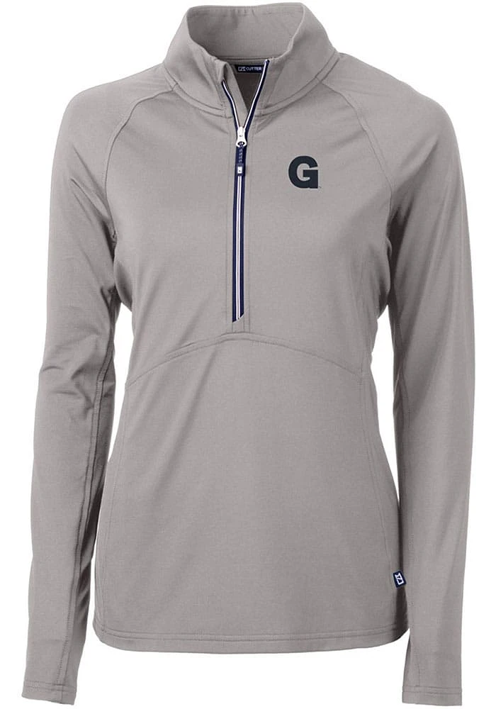 Cutter and Buck Gonzaga Bulldogs Womens Grey Vault Adapt Eco Qtr Zip