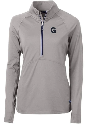 Cutter and Buck Gonzaga Bulldogs Womens Grey Vault Adapt Eco Qtr Zip