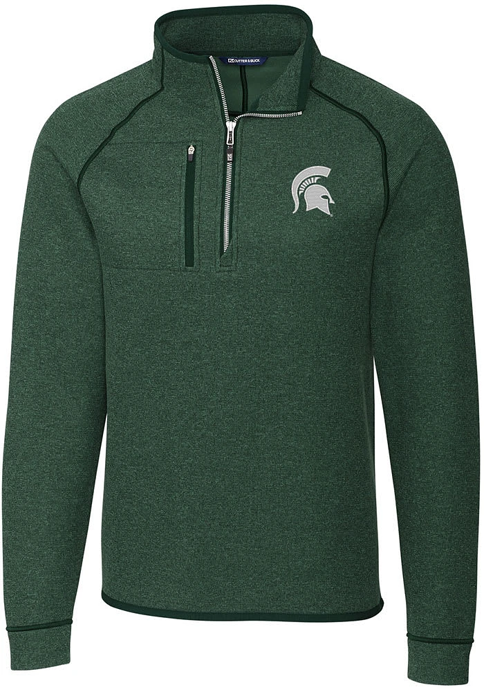 Cutter and Buck Michigan State Spartans Mens Mainsail Long Sleeve Qtr Zip Pullover