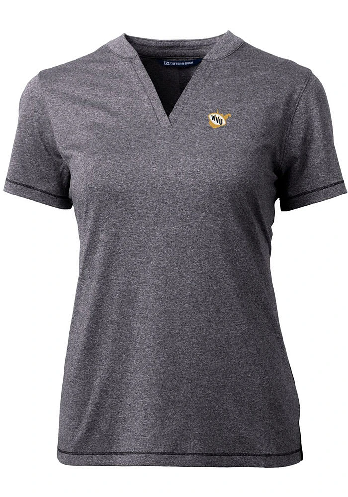 Cutter and Buck West Virginia Mountaineers Womens Forge Blade Short Sleeve T-Shirt