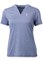 Cutter and Buck Villanova Wildcats Womens Navy Blue Forge Blade Short Sleeve T-Shirt