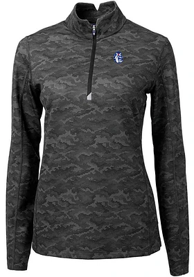 Cutter and Buck Fresno State Bulldogs Womens Traverse Camo Qtr Zip
