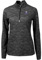 Womens Northwestern Wildcats Black Cutter and Buck Traverse Camo Qtr Zip
