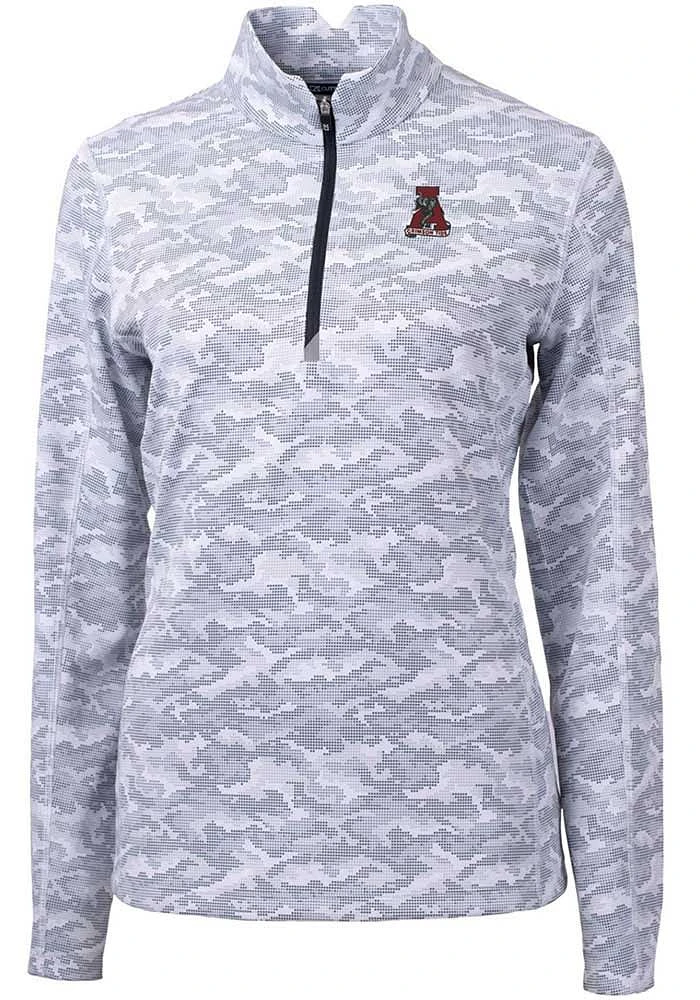 Cutter and Buck Alabama Crimson Tide Womens Grey Traverse Camo Qtr Zip