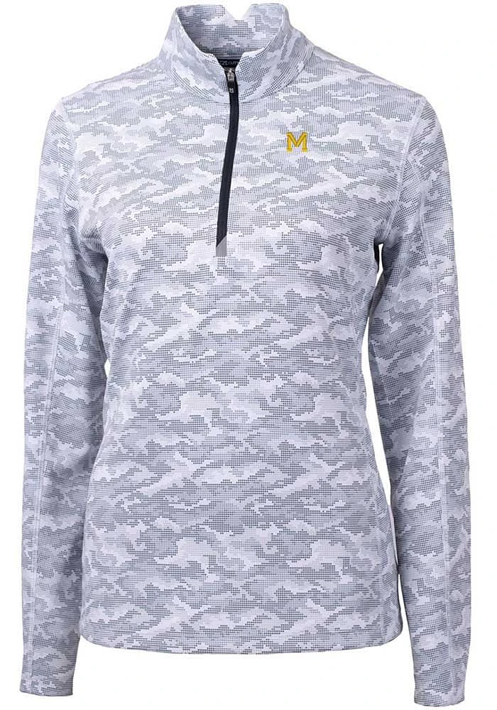 Cutter and Buck Michigan Wolverines Womens Traverse Camo Qtr Zip
