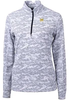 Cutter and Buck Michigan Wolverines Womens Traverse Camo Qtr Zip