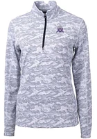 Cutter and Buck Northwestern Wildcats Womens Grey Traverse Camo Qtr Zip