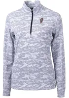 Cutter and Buck Ohio State Buckeyes Womens Grey Traverse Camo Qtr Zip