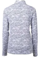 Cutter and Buck Ohio State Buckeyes Womens Grey Traverse Camo Qtr Zip