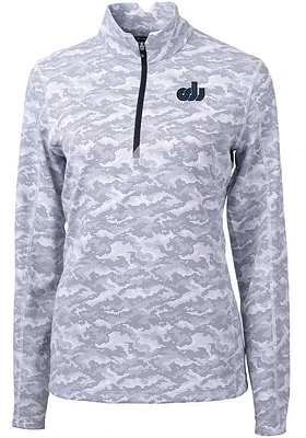 Cutter and Buck Old Dominion Monarchs Womens Grey Traverse Camo Qtr Zip