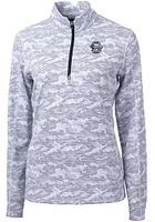 Cutter and Buck Penn State Nittany Lions Womens Grey Traverse Camo Qtr Zip