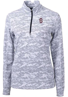 Cutter and Buck Southern Illinois Salukis Womens Traverse Camo Qtr Zip