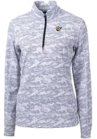 Cutter and Buck West Virginia Mountaineers Womens Grey Traverse Camo Qtr Zip