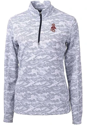 Cutter and Buck Washington State Cougars Womens Grey Traverse Camo Qtr Zip