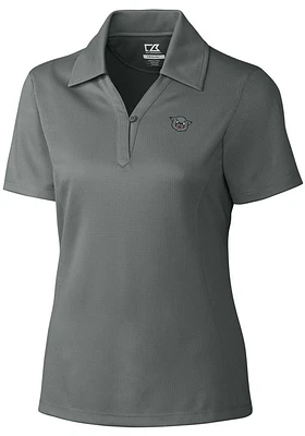 Cutter and Buck Cincinnati Bearcats Womens Grey Vault Drytec Genre Textured Short Sleeve Polo Sh..