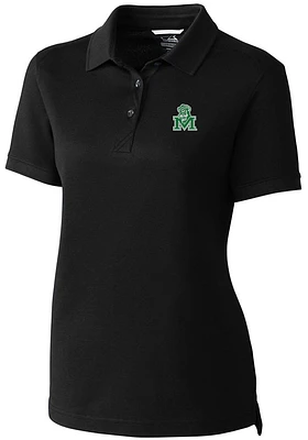 Cutter and Buck Marshall Thundering Herd Womens Advantage Pique Short Sleeve Polo Shirt