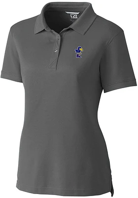Cutter and Buck Kansas Jayhawks Womens Vault Advantage Pique Short Sleeve Polo Shirt