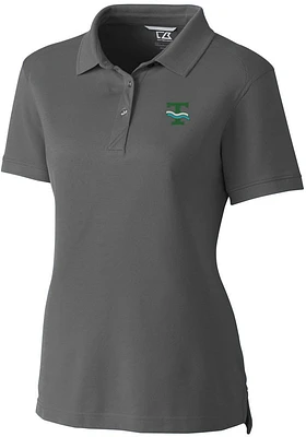 Cutter and Buck Tulane Green Wave Womens Vault Advantage Pique Short Sleeve Polo Shirt