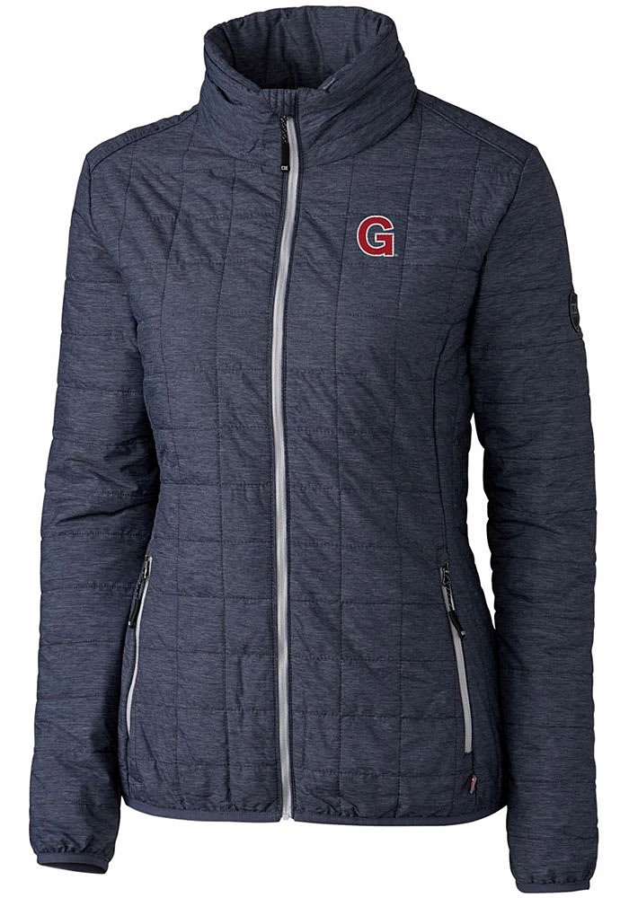Cutter and Buck Gonzaga Bulldogs Womens Grey Vault Rainier PrimaLoft Filled Jacket