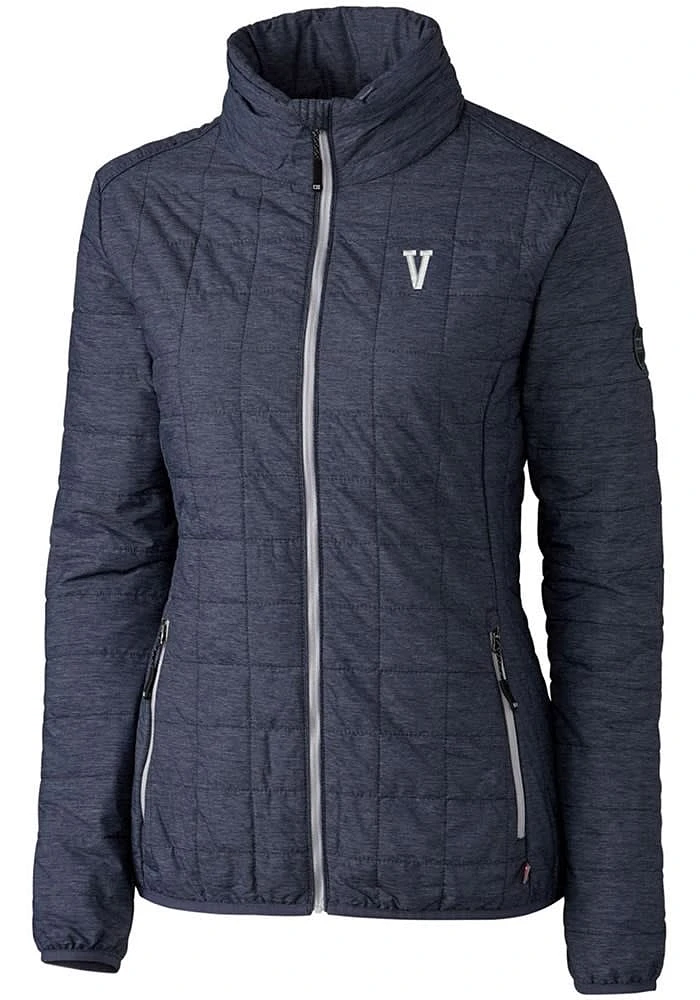 Cutter and Buck Villanova Wildcats Womens Grey Vault Rainier PrimaLoft Puffer Filled Jacket