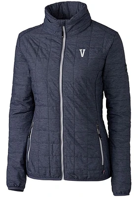 Cutter and Buck Villanova Wildcats Womens Grey Vault Rainier PrimaLoft Puffer Filled Jacket