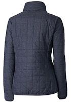 Cutter and Buck Villanova Wildcats Womens Grey Vault Rainier PrimaLoft Puffer Filled Jacket
