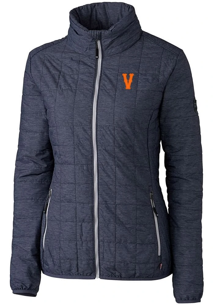 Cutter and Buck Virginia Cavaliers Womens Grey Vault Rainier PrimaLoft Puffer Filled Jacket