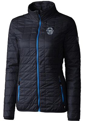 Cutter and Buck Penn State Nittany Lions Womens Navy Blue Vault Rainier PrimaLoft Puffer Filled Ja..