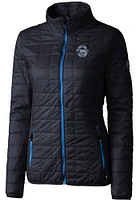 Cutter and Buck Penn State Nittany Lions Womens Navy Blue Vault Rainier PrimaLoft Puffer Filled Ja..
