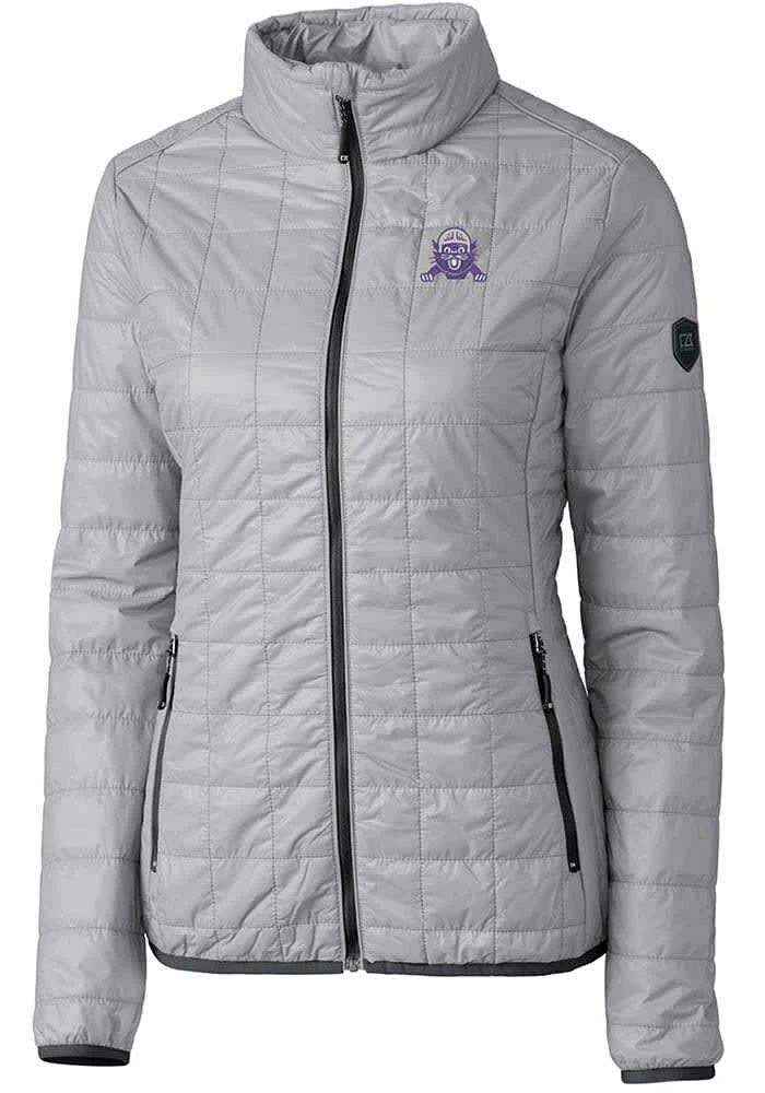 Womens Northwestern Wildcats Grey Cutter and Buck Vault Rainier PrimaLoft Filled Jacket