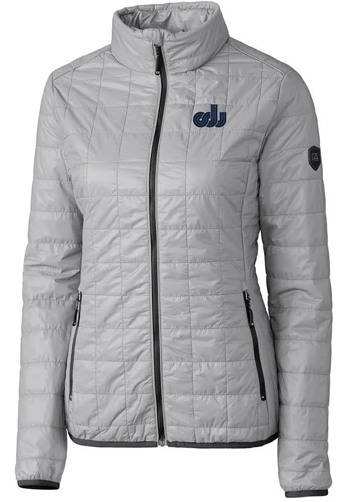 Cutter and Buck Old Dominion Monarchs Womens Grey Rainier PrimaLoft Puffer Filled Jacket