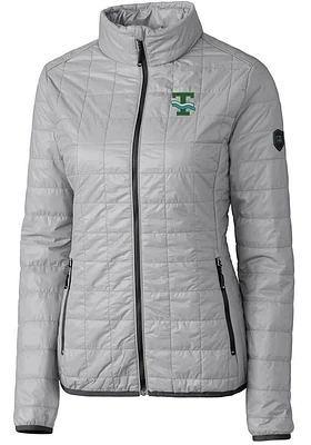 Cutter and Buck Tulane Green Wave Womens Grey Vault Rainier PrimaLoft Puffer Filled Jacket