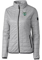 Cutter and Buck Tulane Green Wave Womens Grey Vault Rainier PrimaLoft Puffer Filled Jacket