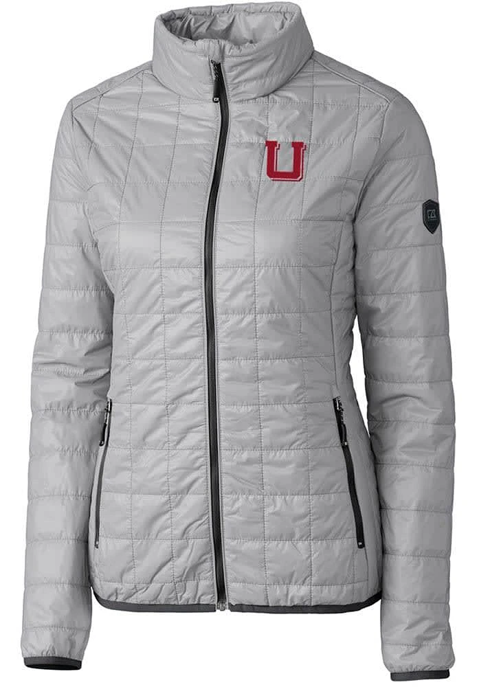 Cutter and Buck Utah Utes Womens Grey Vault Rainier PrimaLoft Puffer Filled Jacket