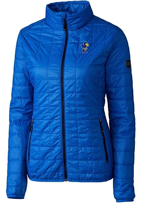 Cutter and Buck Kansas Jayhawks Womens Blue Rainier PrimaLoft Puffer Filled Jacket