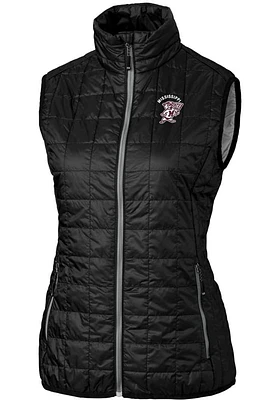 Cutter and Buck Mississippi State Bulldogs Womens Black Rainier PrimaLoft Puffer Vest
