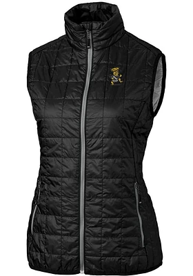 Cutter and Buck Wichita State Shockers Womens Black Vault Rainier PrimaLoft Puffer Vest