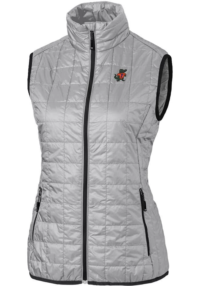 Cutter and Buck Florida Gators Womens Grey Vault Rainier PrimaLoft Puffer Vest