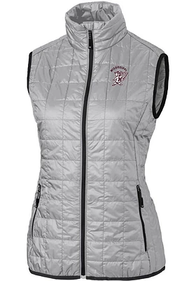 Cutter and Buck Mississippi State Bulldogs Womens Grey Vault Rainier PrimaLoft Vest