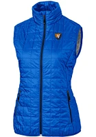 Womens Illinois Fighting Illini Blue Cutter and Buck Rainier PrimaLoft Puffer Vest