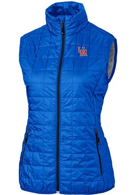 Cutter and Buck Ole Miss Rebels Womens Blue Rainier PrimaLoft Puffer Vest