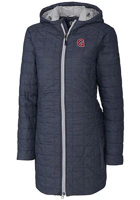 Cutter and Buck Gonzaga Bulldogs Womens Grey Rainier Primaloft Long Filled Jacket