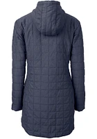 Cutter and Buck Michigan Wolverines Womens Grey Rainier Primaloft Long Filled Jacket