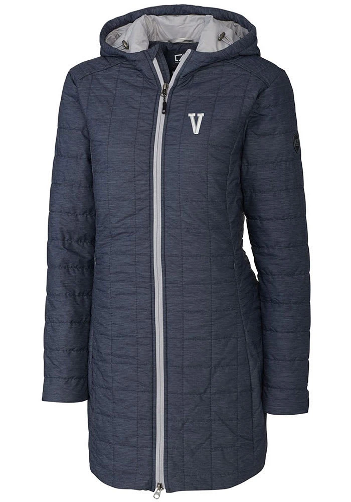 Cutter and Buck Villanova Wildcats Womens Grey Rainier Primaloft Long Filled Jacket
